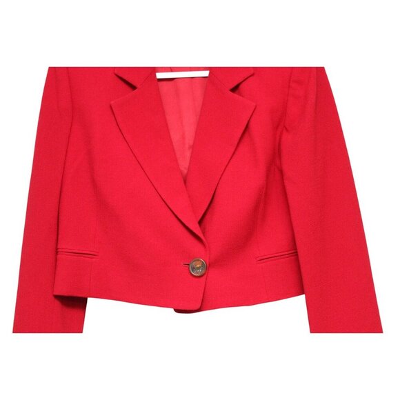 Vintage Carlisle Blazer Size 10 Red 100% Wool Classic Business Career Office - Picture 3 of 10